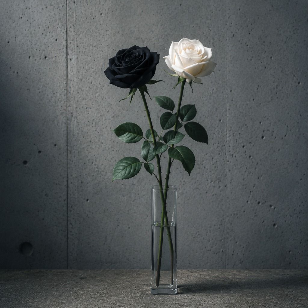 白と黒の薔薇