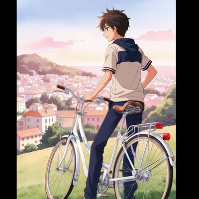【夏の朝、ママチャリ】(Summer Morning, My Mommy Bike)