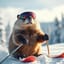 Skier beaver