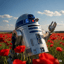 R2D2 in a poppy field #Flowers