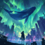 オーロラを泳ぐクジラ（Aurora-swimming whale）