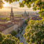 Dresden in blühenden Kastanien