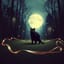 Sous la lune, le chat s’est montré